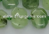 CNG7452 12*16mm - 15*20mm faceted freeform prehnite beads