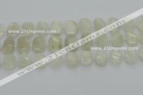 CNG7454 12*16mm - 15*20mm faceted freeform white moonstone beads