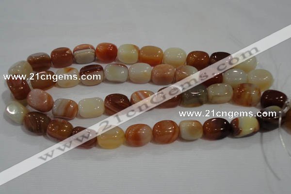 CNG746 15.5 inches 13*18mm nuggets line agate beads wholesale