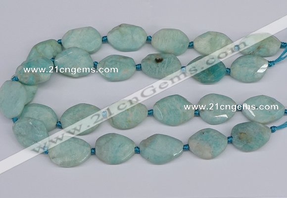 CNG7463 15.5 inches 20*25mm - 25*35mm faceted freeform amazonite beads