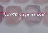 CNG7471 15.5 inches 18*25mm - 20*28mm faceted freeform rose quartz beads