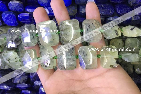 CNG7475 15.5 inches 18*25mm - 20*28mm faceted freeform prehnite beads