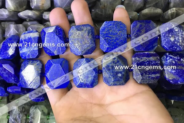 CNG7481 15.5 inches 18*25mm - 20*28mm faceted freeform lapis lazuli beads