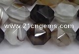 CNG7502 15.5 inches 8mm faceted nuggets line agate beads