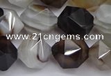 CNG7503 15.5 inches 10mm faceted nuggets line agate beads