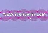 CNG7510 15.5 inches 25*35mm - 30*40mm faceted freeform rose quartz beads