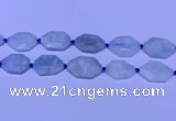 CNG7511 15.5 inches 25*35mm - 30*40mm faceted freeform aquamarine beads