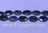 CNG7514 15.5 inches 25*35mm - 30*40mm faceted freeform ruby zoisite beads