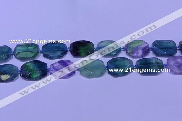 CNG7521 15.5 inches 18*25mm - 25*35mm faceted freeform fluorite beads