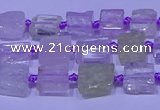 CNG7540 15.5 inches 6*8mm - 10*12mm freeform kunzite beads