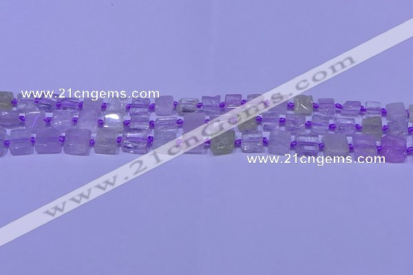 CNG7540 15.5 inches 6*8mm - 10*12mm freeform kunzite beads