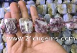 CNG7565 18*25mm - 20*28mm faceted freeform pink tourmaline beads