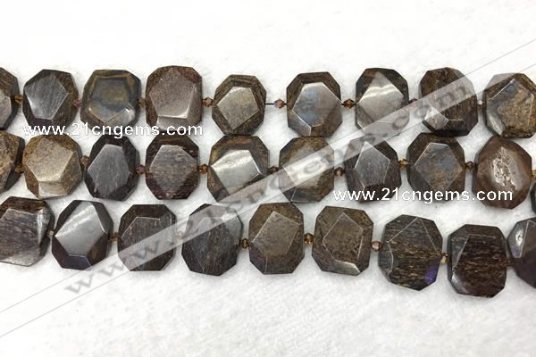 CNG7568 15.5 inches 18*25mm - 20*28mm faceted freeform bronzite beads