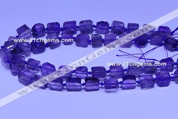 CNG7601 15.5 inches 10*12mm - 12*14mm freeform amethyst beads