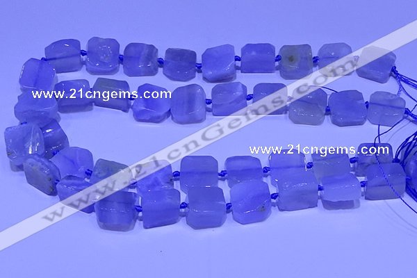 CNG7604 15.5 inches 14*15mm - 15*16mm freeform blue chalcedony beads