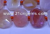 CNG7622 13*18mm - 15*20mm faceted freeform red botswana agate beads