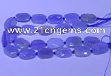 CNG7623 20*30mm - 22*32mm faceted freeform blue chalcedony beads