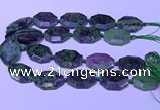 CNG7626 20*30mm - 22*32mm faceted freeform ruby zoisite beads