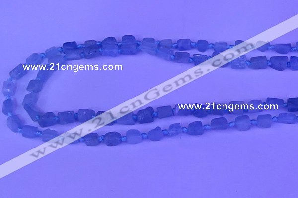 CNG7631 15.5 inches 6*8mm - 8*10mm nuggets aquamarine beads