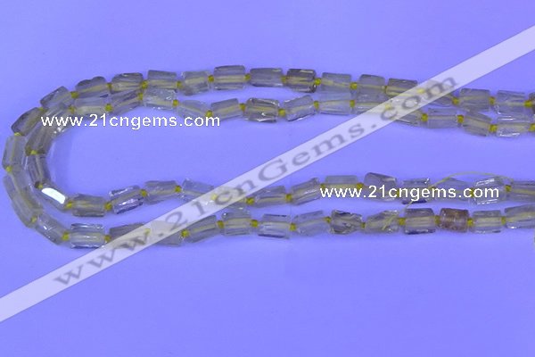 CNG7636 15.5 inches 5*7mm - 8*10mm nuggets lemon quartz beads