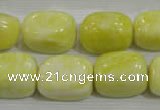 CNG764 15.5 inches 13*18mm nuggets lemon jade beads wholesale