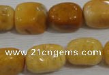 CNG765 15.5 inches 13*18mm nuggets yellow jade beads wholesale