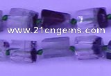 CNG7650 15.5 inches 5*7mm - 8*10mm nuggets green phantom quartz beads