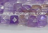 CNG7658 15.5 inches 8*8mm faceted nuggets ametrine beads