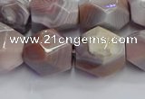 CNG7660 12*16mm - 13*18mm faceted nuggets pink botswana agate beads