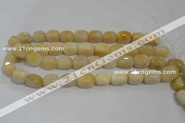 CNG767 15.5 inches 13*18mm nuggets yellow jade beads wholesale