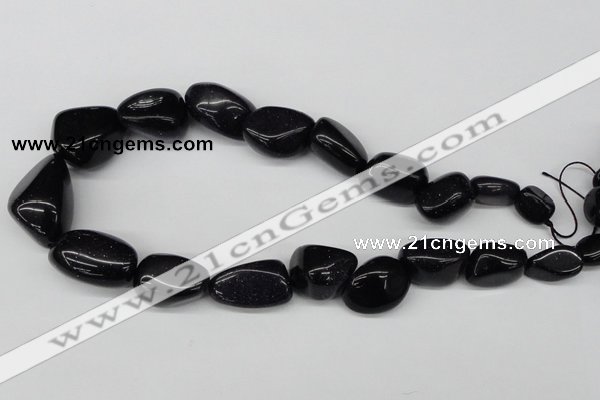 CNG77 15.5 inches 10*14mm - 20*35mm nuggets blue goldstone beads