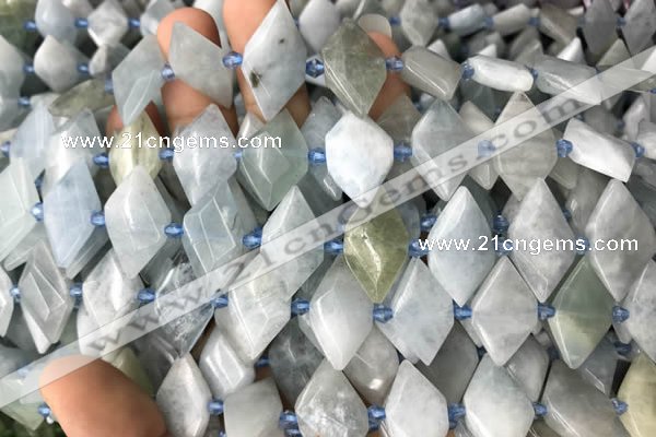 CNG7707 15.5 inches 13*20mm - 15*25mm faceted freeform aquamarine beads