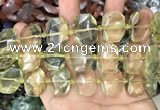 CNG7752 13*18mm - 15*25mm faceted freeform lemon quartz beads