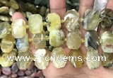 CNG7761 13*18mm - 15*25mm faceted freeform yellow opal beads