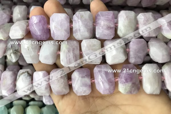 CNG7763 13*18mm - 15*25mm faceted freeform kunzite beads