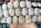 CNG7764 13*18mm - 15*25mm faceted freeform grey moonstone beads