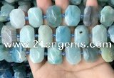 CNG7769 13*18mm - 15*25mm faceted freeform amazonite beads