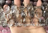 CNG7779 13*18mm - 15*25mm faceted freeform smoky quartz beads