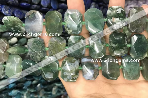 CNG7783 15.5 inches 13*18mm - 15*25mm faceted freeform moss agate beads