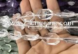 CNG7800 13*18mm - 18*25mm faceted freeform white crystal beads