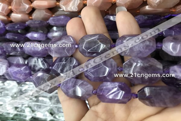 CNG7802 15.5 inches 13*18mm - 18*25mm faceted freeform amethyst beads