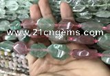 CNG7807 13*18mm - 18*25mm faceted freeform mixed strawberry quartz beads