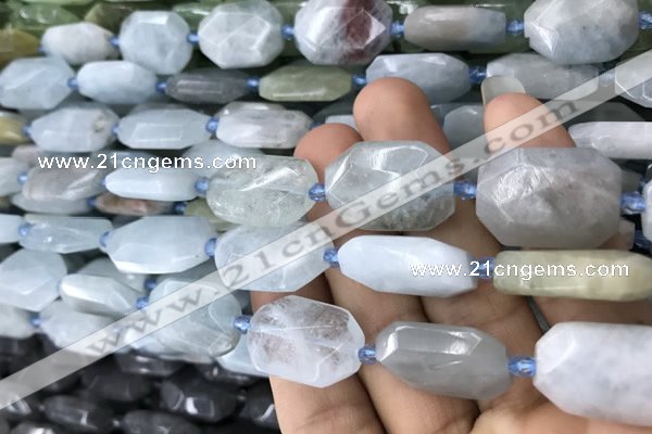 CNG7811 15.5 inches 13*18mm - 18*25mm faceted freeform aquamarine beads