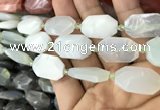 CNG7812 13*18mm - 18*25mm faceted freeform light prehnite beads