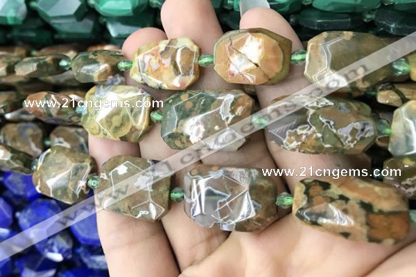 CNG7818 15.5 inches 13*18mm - 18*25mm faceted freeform rhyolite beads