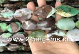 CNG7832 20*28mm - 25*35mm faceted freeform Australia chrysoprase beads