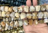 CNG7844 12*16mm - 15*20mm faceted nuggets fossil coral beads