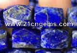 CNG7846 15.5 inches 8*12mm faceted nuggets lapis lazuli beads