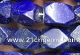 CNG7847 15.5 inches 8*12mm - 9*13mm faceted nuggets lapis lazuli beads