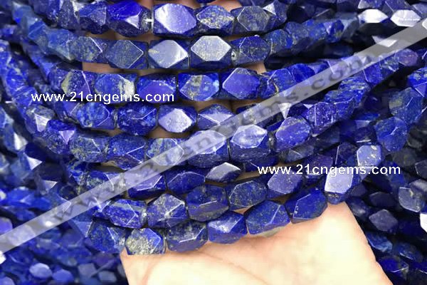 CNG7847 15.5 inches 8*12mm - 9*13mm faceted nuggets lapis lazuli beads